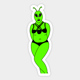 Thick alien girl Sticker